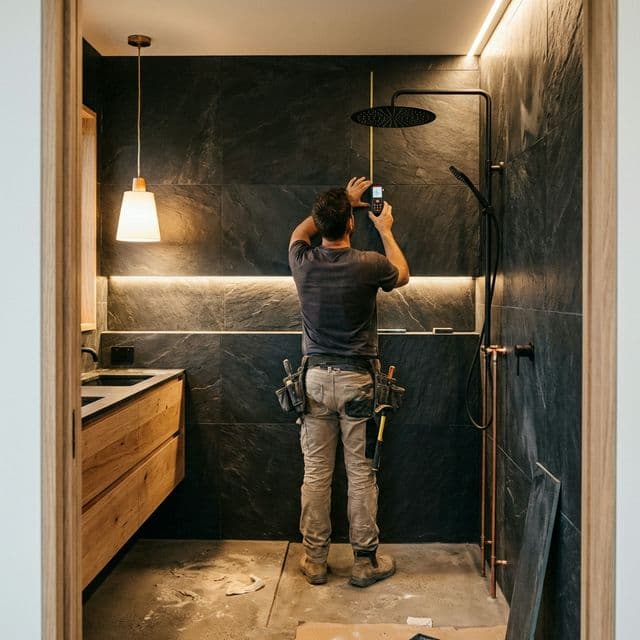 Clean and modern bathroom sink area